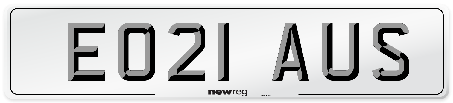 EO21 AUS Number Plate from New Reg